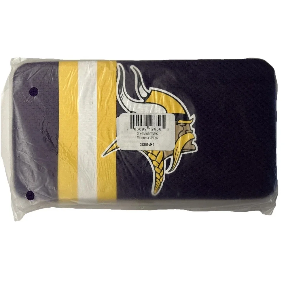 NFL Minnesota Vikings Licensed Shell Mesh Wallet  7-1/8